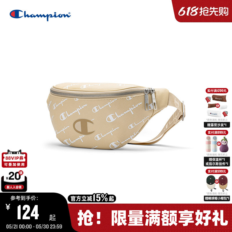 Champion Champion Waist Bag with All-Over Print, Vintage Crossbody Bag for Women, Couple Style Casual Chest Bag for Men, Retro Fashion for Commuting
