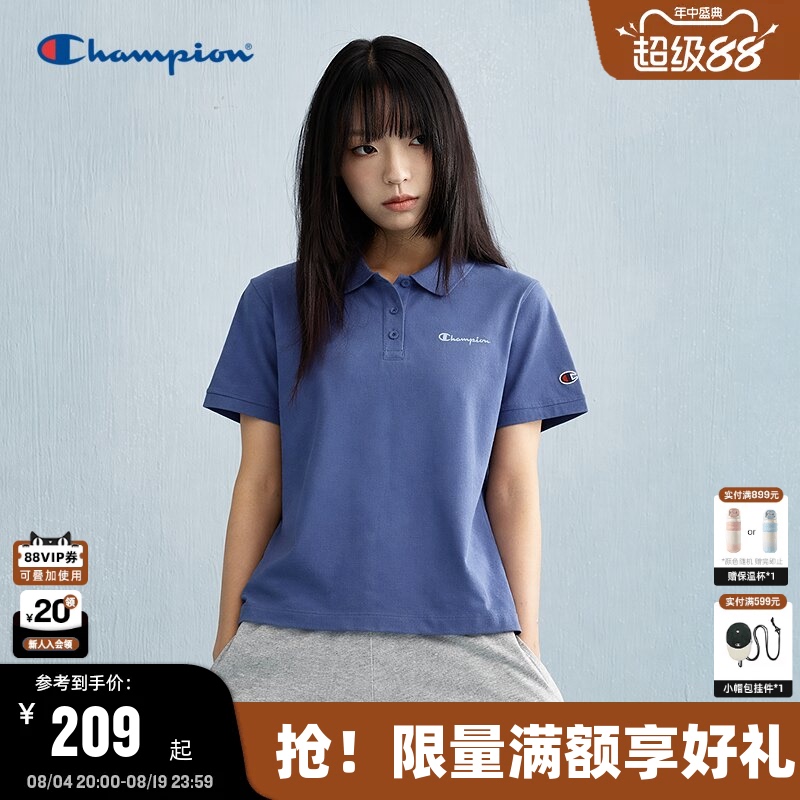 Champion Short-Sleeved Polo Shirt for Women 2026 Summer New Style Lapel T-Shirt Old Money Style Light Business Casual