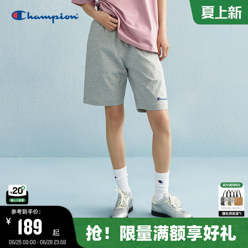 Champion Men's Shorts 2025 Summer New Trendy Brand Pure Cotton Women's Sports Shorts Five-Point Sweatpants Straight-Leg Pants