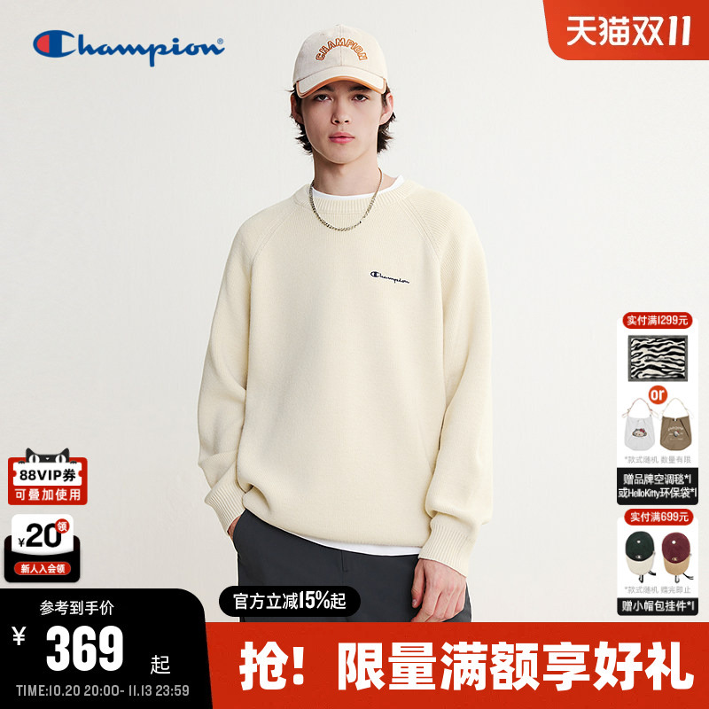 Champion Champion Knit Sweater Men's 2026 Autum New Round Neck Preppy Style Pullover Sweater Women's Couple Style