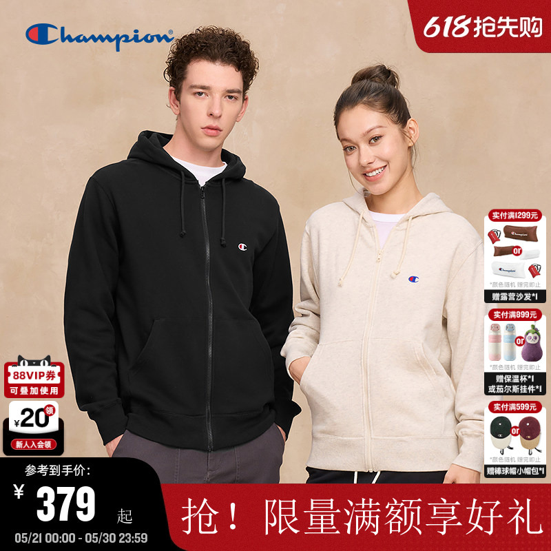 Champion Hoodie for Men, New Autumn 25 Model, Women's Couple Zipper Cardigan, American Style Trendy Casual Jacket