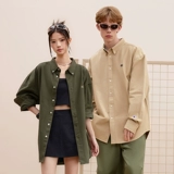 Мужская осенняя рубашка, в американском стиле, с вышивкой