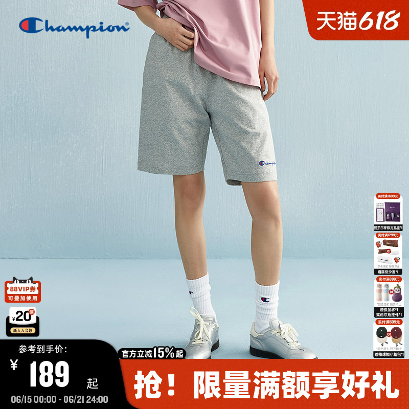 Champion Men's Shorts 2025 Summer New Trendy Brand Pure Cotton Women's Sports Shorts Five-Point Sweatpants Straight-Leg Pants