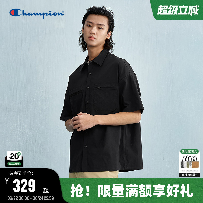 Champion Men's Shirt 25 Summer Turn-Down Collar Polo Short-Sleeve Autumn Unisex Simple Loose Functional T-Shirt