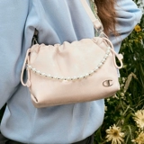 Сумка подмышку, розовая хлопковая сумка на одно плечо, тренд сезона