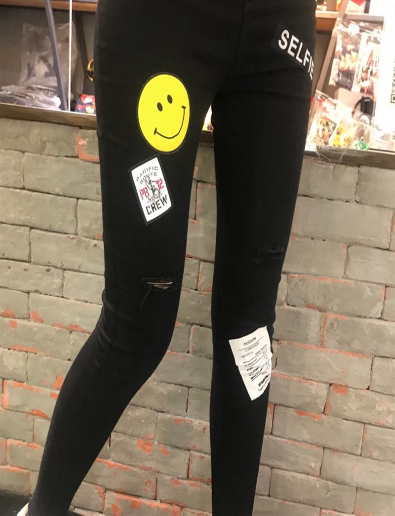 Thương hiệu GG triều 2019 xuân mới Quần legging nữ châu Âu mặc cá tính thời trang quần lọt khe - Quần tây thường quan legging