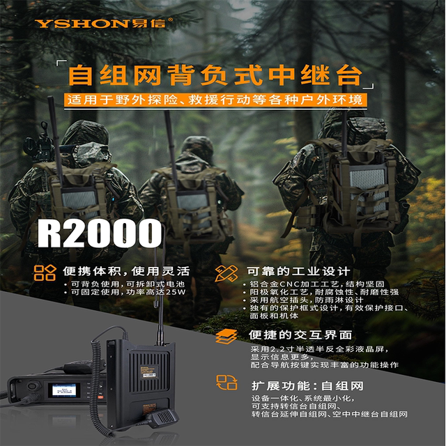 Yixin R2000 Backpack Relay Table Wilderness Learning Outdoor Expansion Training Radio Intercom Amplifier