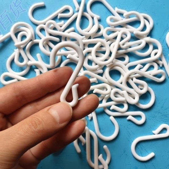 White No-Drill Hook S-Shaped Hook Plastic Kitchen Multi-Purpose Hook Bathroom Towel Hook Home Plastic S Hook
