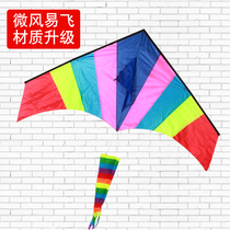  2021 new Weifang triangle rainbow childrens cartoon breeze easy-to-fly kite large high-end kite reel