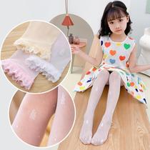 Girls stockings summer thin students children ultra-thin baby white silk socks pantyhose in the long tube bottom anti-mosquito