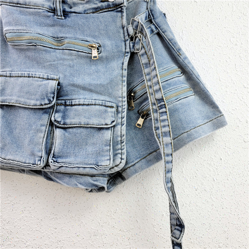 Women's Holiday Daily Streetwear Solid Color Shorts Washed Jeans display picture 5