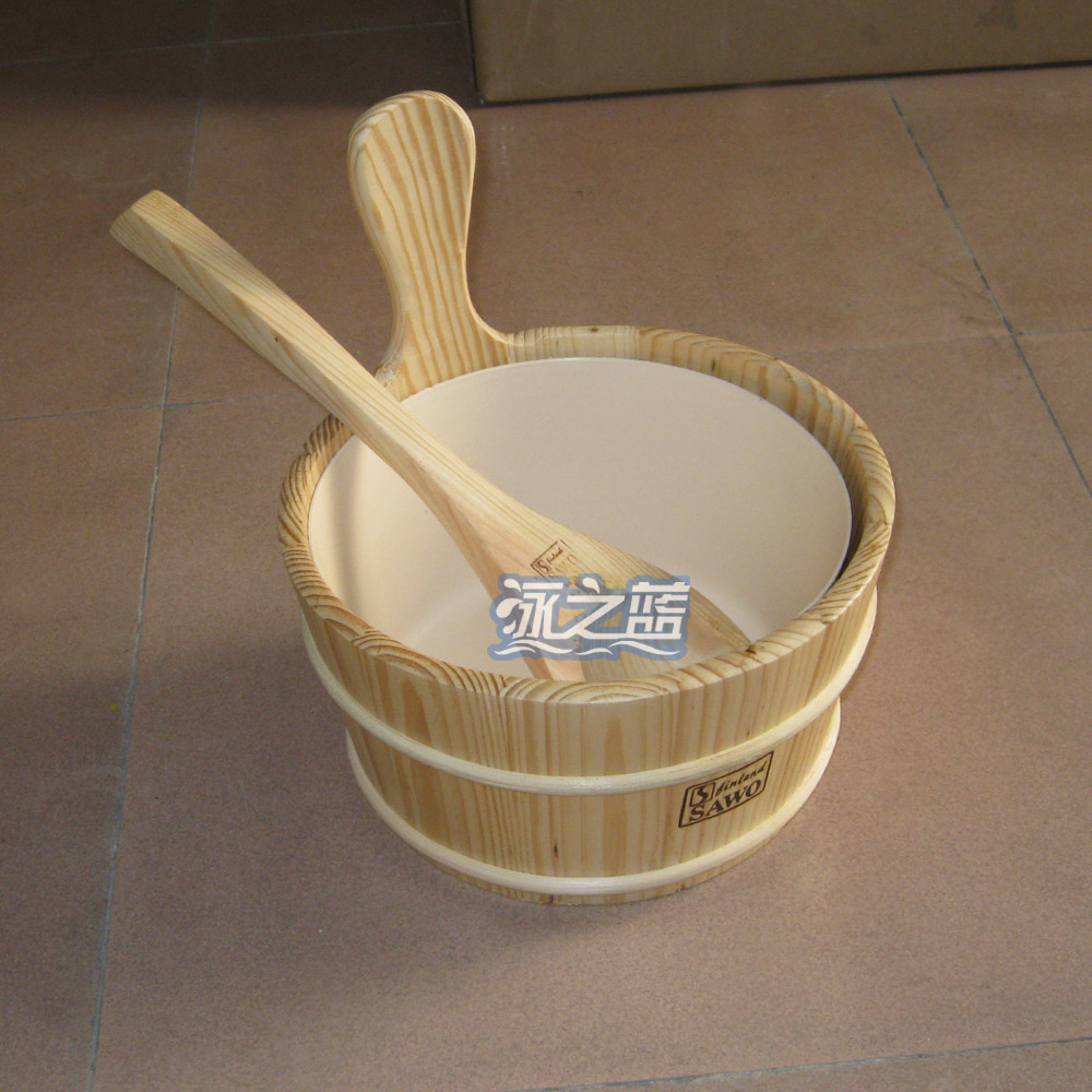 West Live Wood Barrel Wooden Spoon Sauna Wooden Barrel Wooden Spoon Sauna Room Add Water Barrel Dry Steam Room Sauna Room Accessories