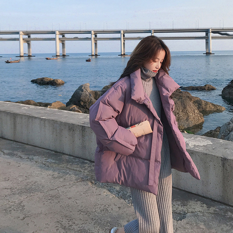 Cotton clothes woman short 2021 Winter new Korean version loose bread with small sub-thickened down cotton jacket jacket