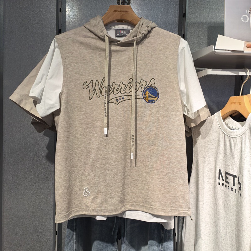 Antibacterial and Cool-Feeling Jack & Jones Nba Collaboration Warriors Men's T-Shirt, Hooded, Sleeveless, Loose Fit 226201043 Antibacterial and Cool-Feeling Jack & Jones Nba Collaboration Warriors Men's T-Shirt, Hooded, Sleeveless, Loose Fit 226201043