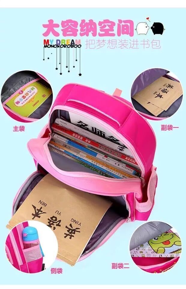 Ba lô mới 1-3-6 bé trai và bé gái đeo ba lô hộp tay leo lên với ba vòng sáu đòn bẩy sử dụng kép của trẻ em balo chong gu cho be tieu hoc