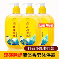 The Diocesan Sanskrit de-mite liquid soap sulfur drug soap except mites bacteriostatic older generation natural ingredients body wash