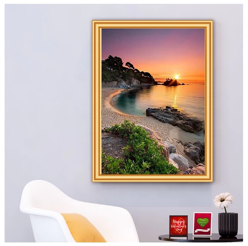 5D DIY Diamond Painting Sunset Sea Art unhestone Home Decor