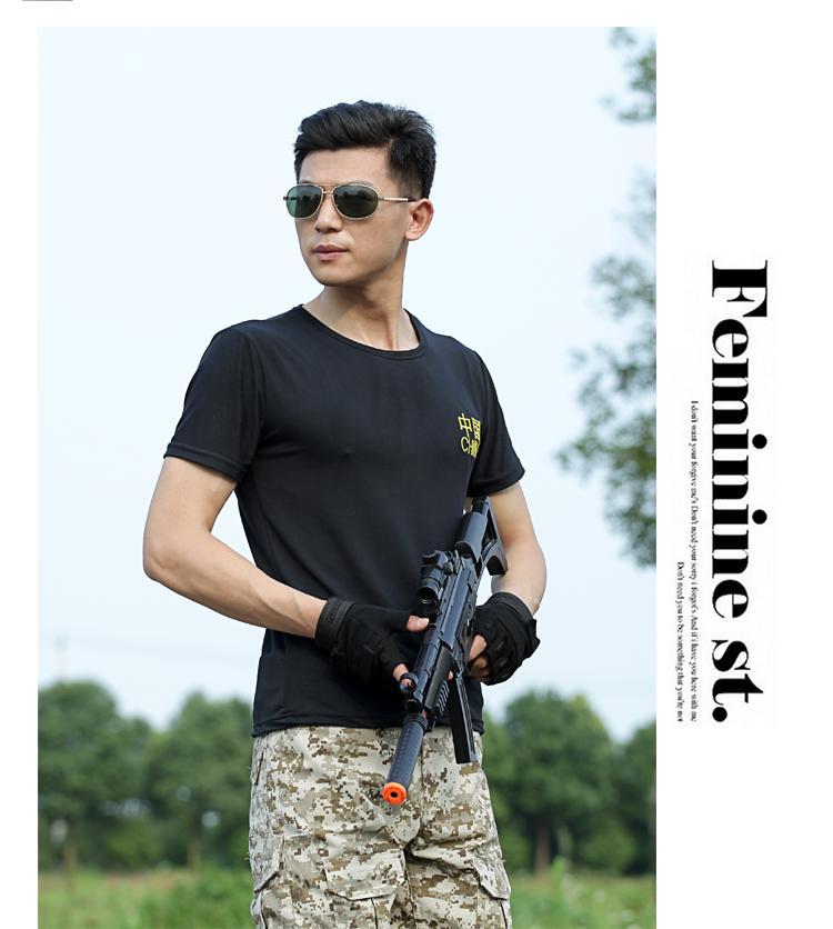 Mùa hè quân đội fan trang phục ngắn tay đồng phục quân đội cotton chặt chẽ áo thun nam Commando lĩnh vực đào tạo áo thun thể chất - Những người đam mê quân sự hàng may mặc / sản phẩm quạt quân đội quần áo quân đội k07