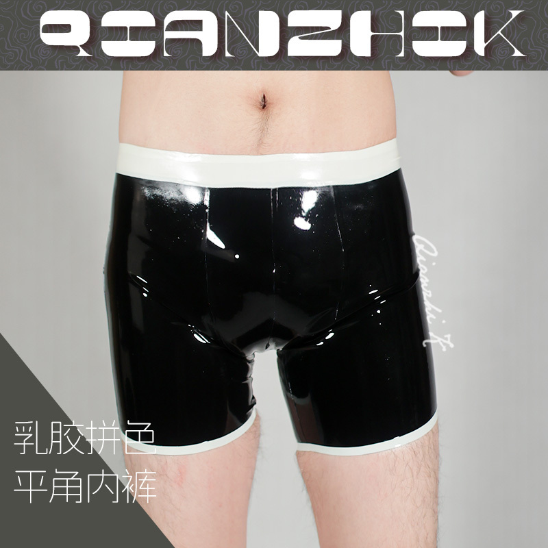 Qianzhi K Latex Clothing Latex Thickened Hip-Lifting Slim-Fit Sports Fitness Swimming Latex Pants Latex Underwear