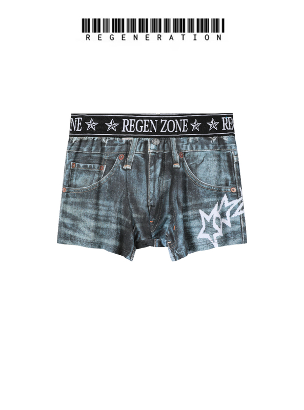 Regen Zone 26Ss Digital Printed Imitation Denim Modal Underwear Regen Zone 26Ss Digital Printed Imitation Denim Modal Underwear