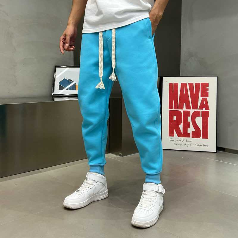 High-End Men's Sweatpants, Spring/Summer Style, Sky Blue Casual Pants, Dopamine Fashion, Jogger Pants, Candy-Colored Harem Pants