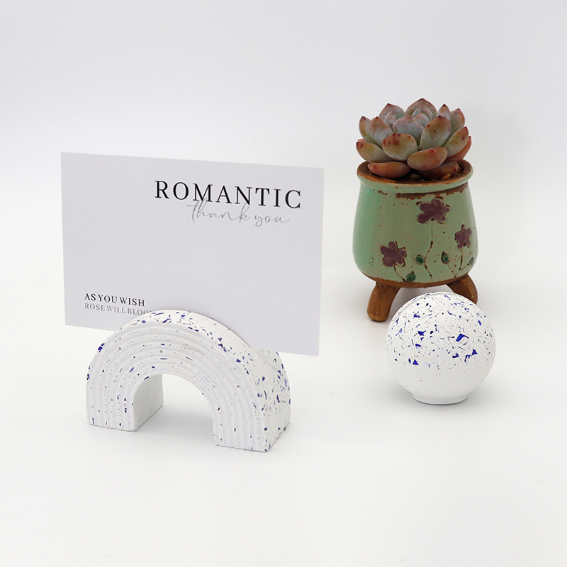 Modern Minimalist Geometric Roman Column Arch-Shaped Creative Terrazzo Business Card Holder Ornament for Study Desk Card Holder Accessory Modern Minimalist Geometric Roman Column Arch-Shaped Creative Terrazzo Business Card Holder Ornament for Study Desk Card Holder Accessory