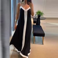 Contract V-Neck Long Camisole Dress