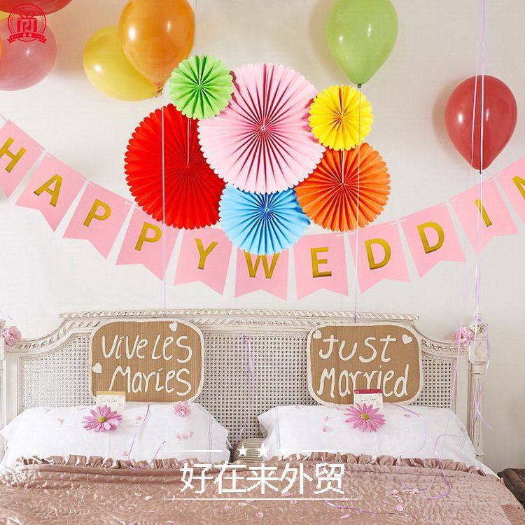 Paper fan flower decoration background wall the mall layout