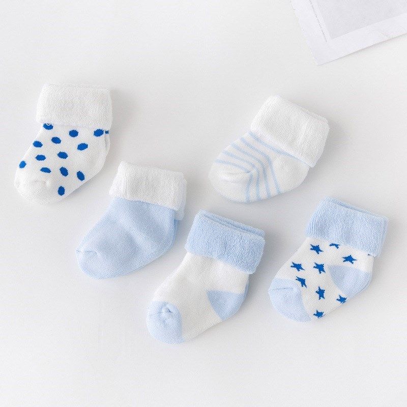 BYL Baby Socks Kids Newborn Cotton 5packs ISDD Baby Socks
