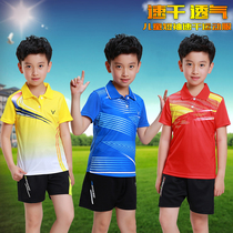 Boys and Girls Badminton suit set table tennis jacket training Jersey childrens lapel quick-drying short-sleeved sportswear