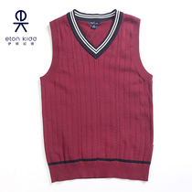 Eaton Gide student school uniform boys and girls maroon vest sweater V-neck wool vest spring and autumn 15B018