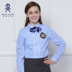 Eaton Hướng dẫn học Uniform 2019 mùa xuân mới Cô gái nối nhỏ cổ tròn dài tay áo 16C251. 