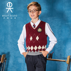 майка 伊顿纪德校服童装背心全棉马甲儿童菱格毛衣男女童针织背心10b006 Etonkidd