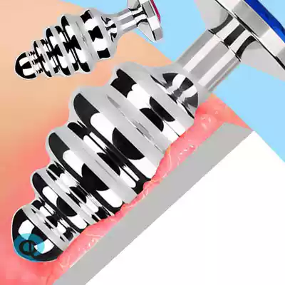 Stainless steel posterior metal anal plug threaded anal expander students for men and women to go out with tail passion products open cylinder