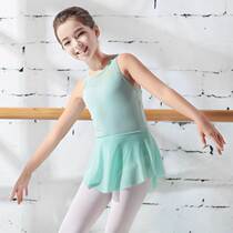 Ballet dance childrens mesh one-piece suit sling body suit girl gymnastics training summer