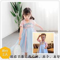 Sweat clothing womens clothing retro childrens clothing girls Han clothing summer clothing Retro childrens clothing Chinese style childrens clothing Childrens clothing 5