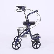 Elderly shopping cart trolley folding hand push can sit on moped old man hand to buy vegetables four rounds of home