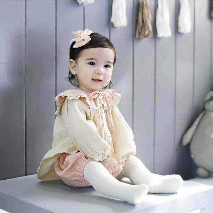 Girl Spring Clothing Spring Autumn Suit Baby Week Year Old Pure Cotton Newborn Bag Fart Clothes Tennis Red Baby Clothes Cute Princess