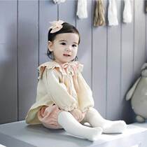 Girls spring spring and autumn suit Baby one-year-old pure cotton newborn bag fart clothes Net red baby clothes cute princess