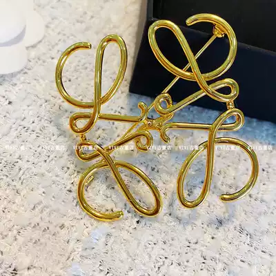 low High-quality appearance in Europe and America copper gold-plated silver Luo yw abstract geometric hollow brooch breast buckle ins badge personality punk