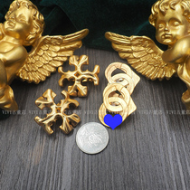 (Ear clip too good) re-engraved vintage copper gold-plated love relief cross earrings female