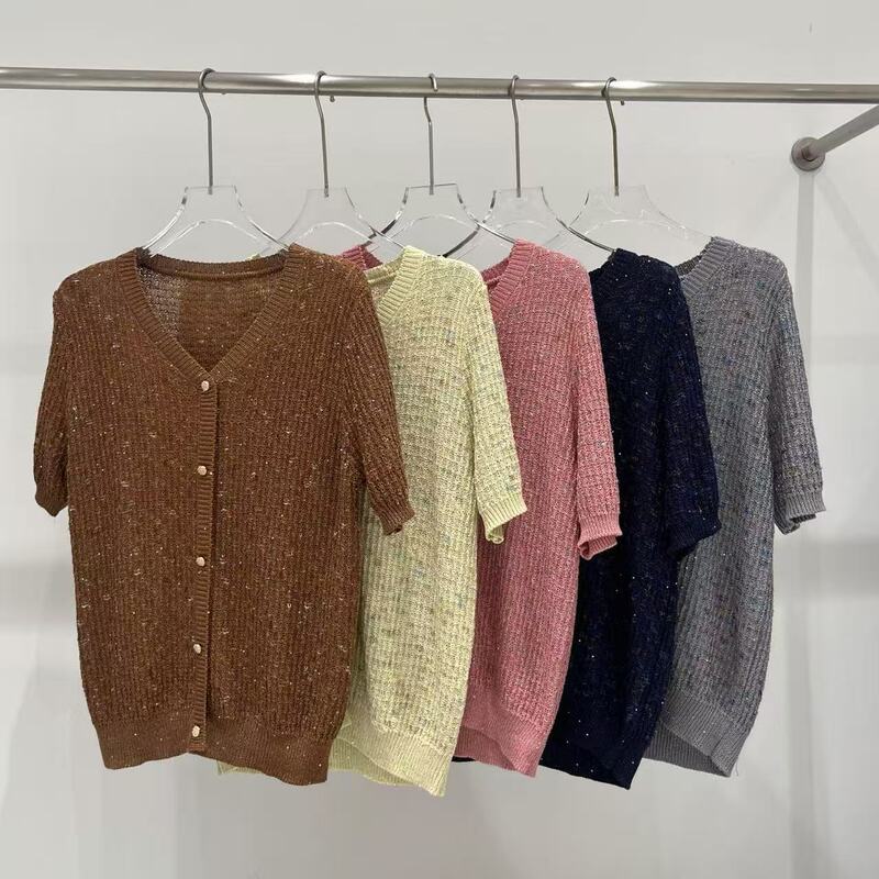 4.20 (No Returns, No Exchanges) 100% Lyocell Mixed Color Sequin Cardigan