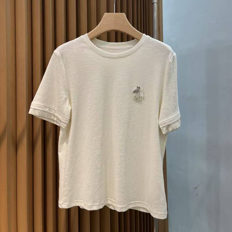 5.26 (No Returns, No Exchanges) 92% Cotton 8% Spandex Little Pony Beaded T-Shirt