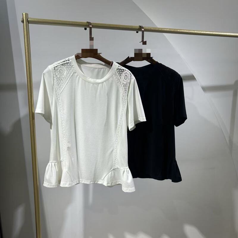 7.17 (No Returns, No Exchanges) Hollow Embroidered Short-Sleeved Top