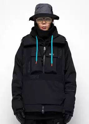 2021 Korea HRTM snow suit single double board ski trend dark waterproof warm Men's snow jacket jacket