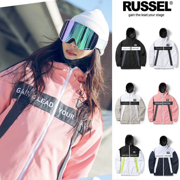 Ski suit South Korea RUSSEL professional winter veneer men and women couple waterproof jacket casual jacket ski suit
