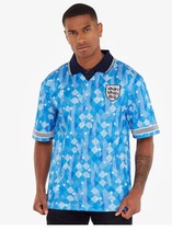 Retro GASCOIGNE England Super Blue retro short-sleeved dark pattern football clothes quick-drying breathable and sweat-wicking retro