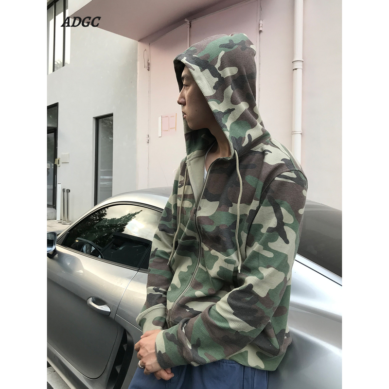 Adgc American Retro Camouflage Hooded Sweatshirt Men's Washed and Distressed Loose Casual Outdoor Autumn and Winter Jacket Adgc American Retro Camouflage Hooded Sweatshirt Men's Washed and Distressed Loose Casual Outdoor Autumn and Winter Jacket