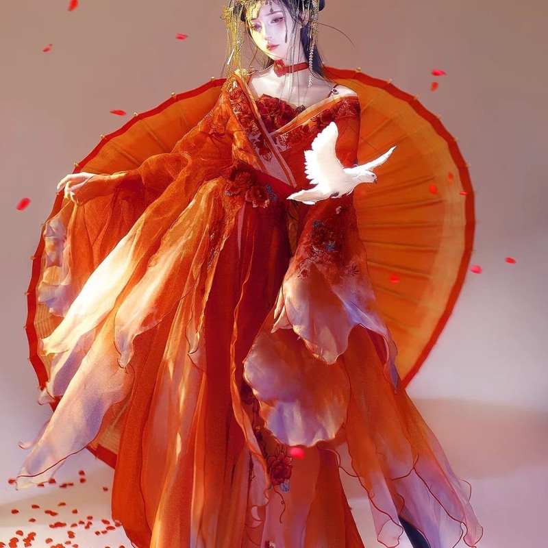 2026 New Hanfu Spring/Summer Model Hanfu Improved Northern and Southern Dynasties Embroidery Gradient Hanfu Dance Costume Wj066