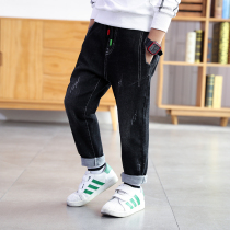 Boys jeans spring and autumn 2021 tide Korean version of Chinese big children autumn boys foreign trousers loose children pants